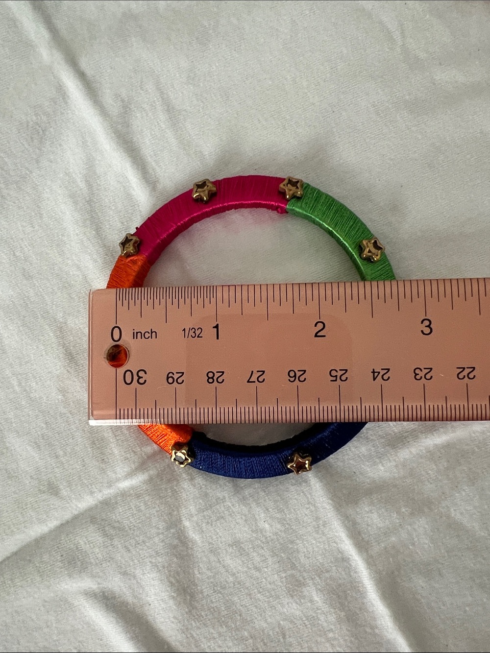 Colorblock Star-Studded Wrapped Bangles - Multicolor - Picture 2 of 4